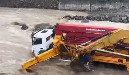 Dere yükseldi, iş makineleri ortada kaldı