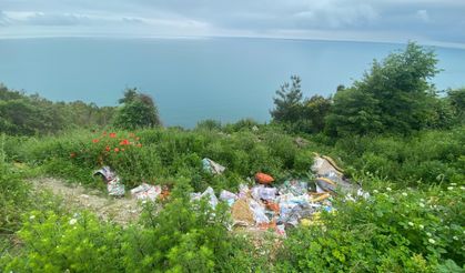 Sinop-Ayancık yolunda manzaraya yakışmayan görüntü