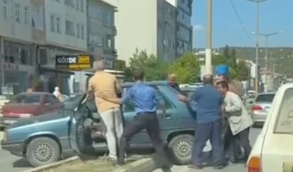 Otomobil orta refüje çıktı