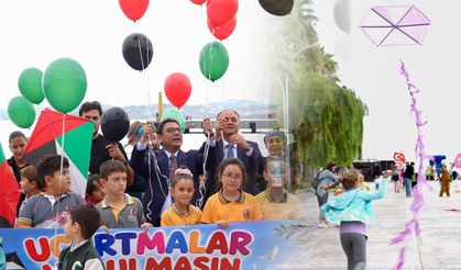 Sinop’ta uçurtmalar Gazzeli çocuklar için havalandı