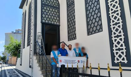 Yükümlüler camide bakım ve yenileme çalışması yaptı