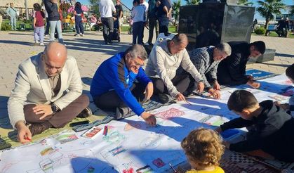 Sinop protokolü Gazze için çocuklarla kalem tuttu