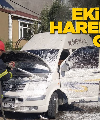 Park halindeki minibüste yangın çıktı