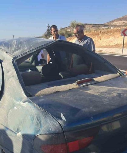 Takla atan otomobilde yaralanan olmadı