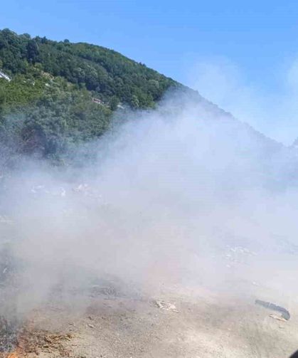 Çöplük alanda yangın çıktı