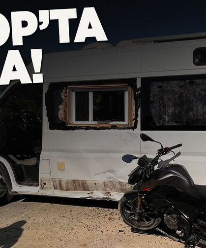 Karavan ile motosiklet çarpıştı: 1 yaralı!
