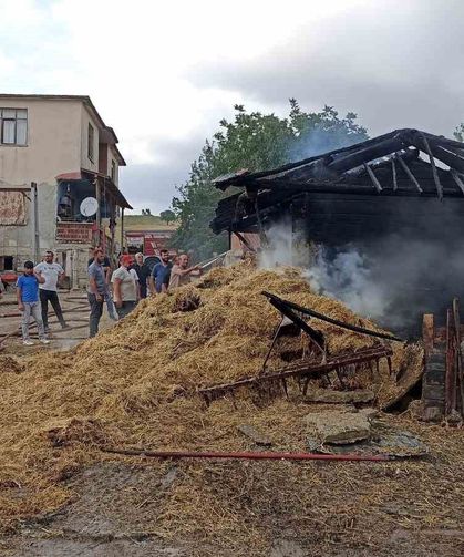 Ambarda yangın: 7 ton buğday küle döndü