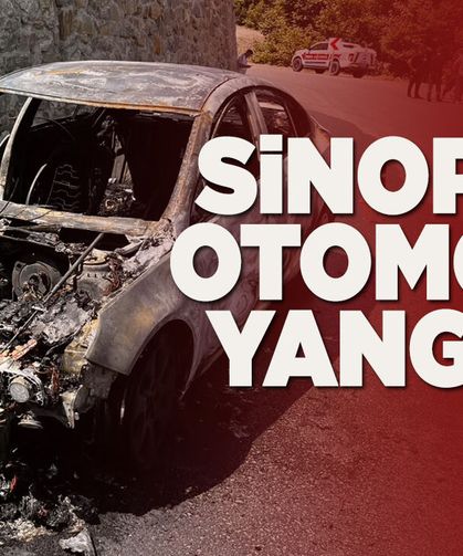 Sinop'ta seyir halindeki otomobil yandı!