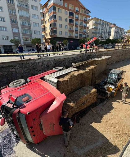 Tır çaya uçtu