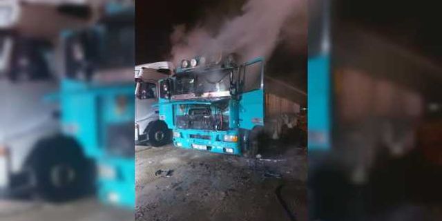 Bolu'da park halindeki tırda çıkan yangında hasar oluştu