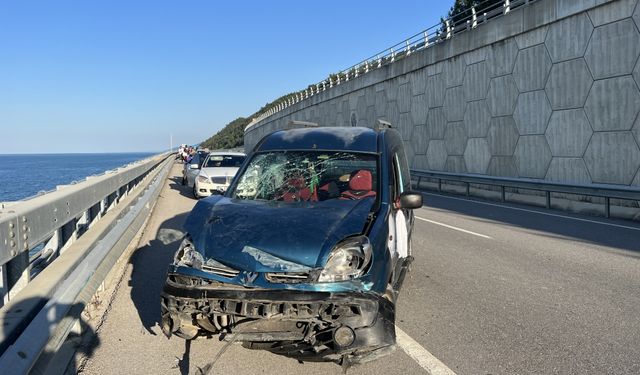 Bariyere çarpan panelvandaki 3 kişi yaralandı