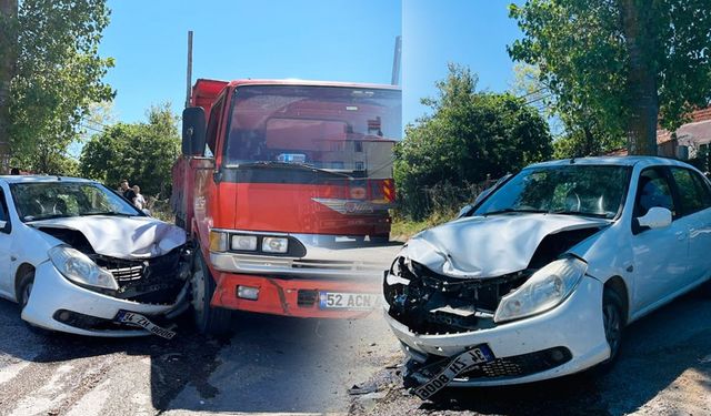 Sinop'ta otomobille kamyonet çarpıştı: 1 yaralı