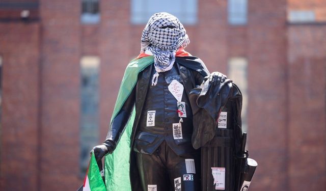 ABD’deki George Washington Üniversitesi’nde Filistin’e destek protestoları 8. gününde
