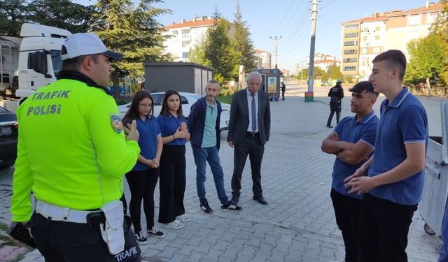 Kulu’da dron destekli yaya geçidi uygulaması yapıldı