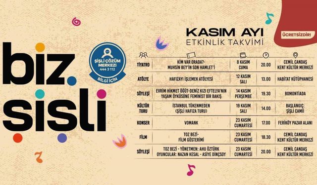 Biz Şişli, “Zamanın İzinde” temasıyla kasım ayında dopdolu