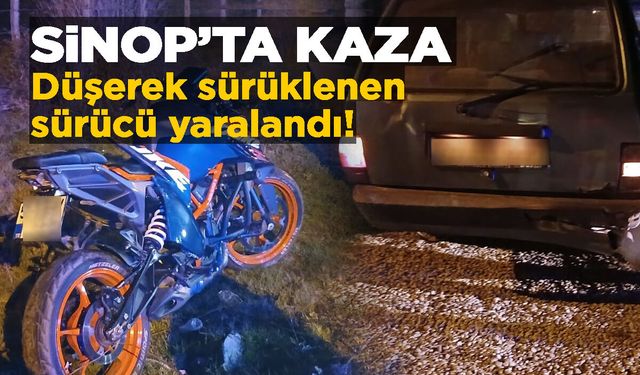 Motosiklet ile otomobil çarpıştı