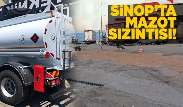 Tankerden mazot sızdı, yol trafiğe kapandı