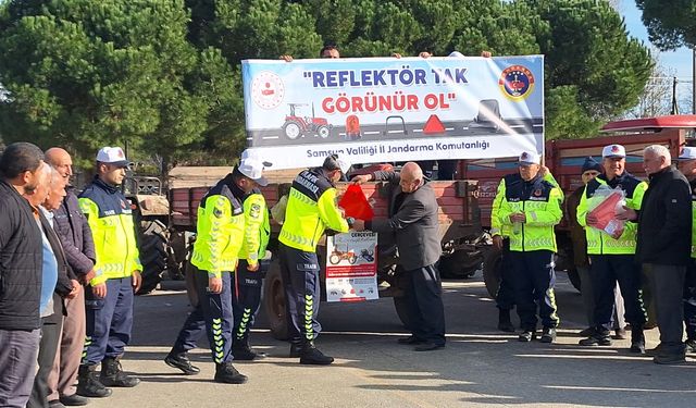 Samsun'da jandarmadan çiftçilere trafik eğitimi