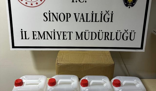 Sinop'ta 20 litre etil alkol ele geçirildi