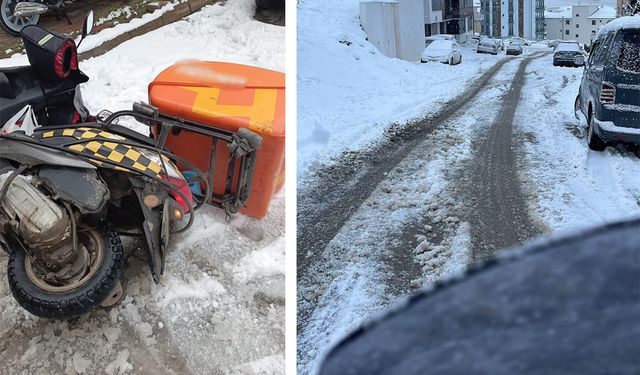 Sinop’ta kuryeler kar altında mesaiye devam ediyor