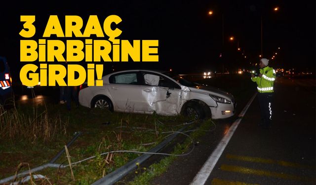 Sinop yolunda zincirleme kaza: 3 yaralı