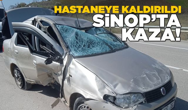 Sinop’ta otomobil yoldan çıktı