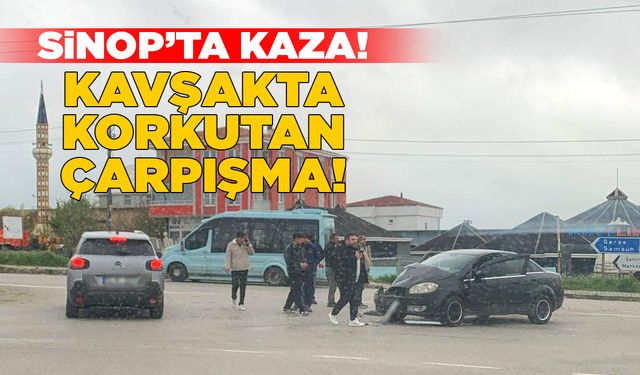 Sinop'ta trafik kazası: Dolmuş içinde düşen yolcu yaralandı