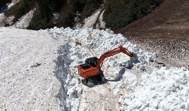 Yayla yollarında karla mücadele sürüyor