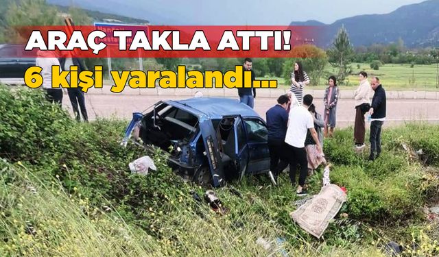 Otomobil şarampole yuvarlandı: 6 yaralı