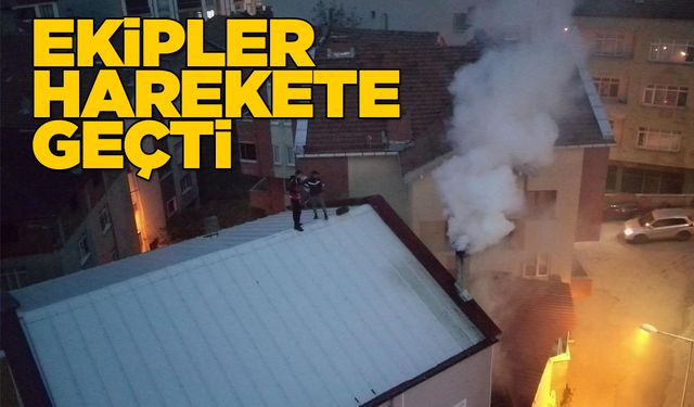 Sinop'ta çıkan baca yangını korkuttu