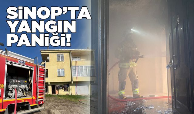Sinop’ta yangın nedeniyle bir evde hasar oluştu