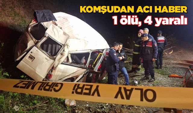 Otomobil şarampole devrildi: 1 kişi öldü, 4 kişi yaralandı