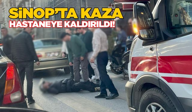 Sinop'ta otomobilin çarptığı motosikletli yaralandı