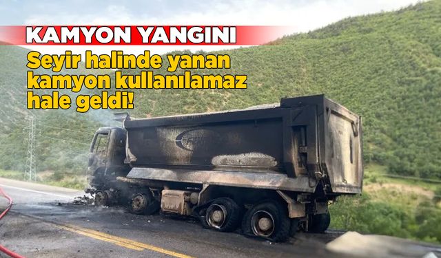 Seyir halindeki kamyonda yangın