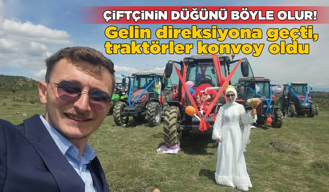 Traktör gelin arabası oldu