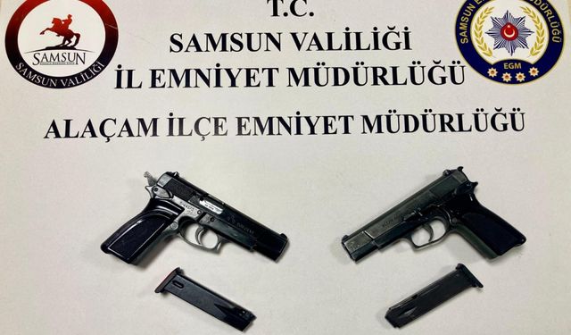 2 adet ruhsatsız tabanca ele geçti