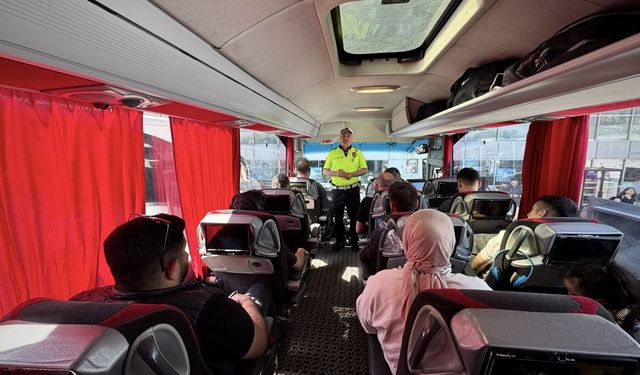 Bayram tatili nedeniyle otogarda trafik denetimi yapıldı