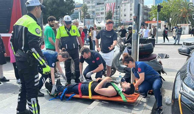 SUV tipi araç ile motosiklet çarpıştı: 1 kişi yaralandı