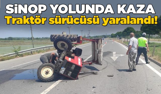 Otomobil ile traktör çarpıştı