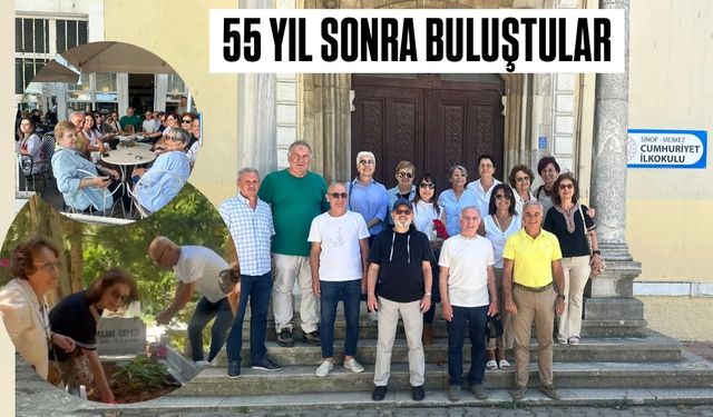 55 yıl sonra bir araya geldiler: Sinoplu mezunlarından duygusal buluşma