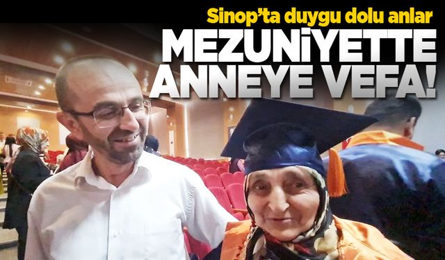Mezuniyetini annesine ve eşine armağan etti!