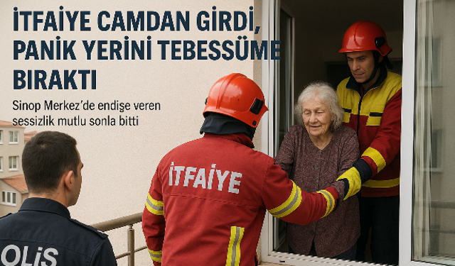 İtfaiye camdan girdi, panik yerini tebessüme bıraktı
