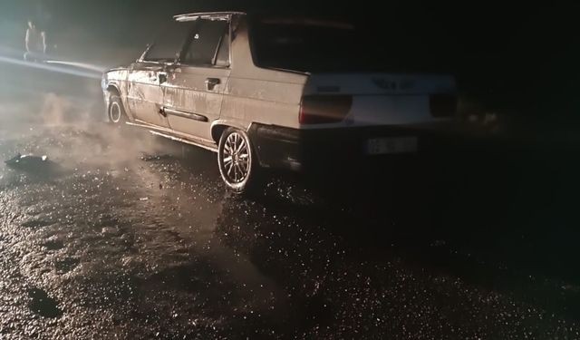 Seyir halindeki otomobilde yangın çıktı