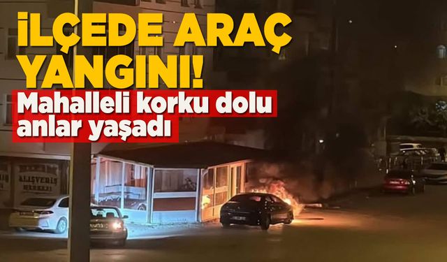 Park halindeki otomobil alev topuna döndü