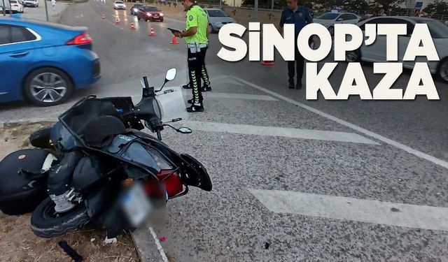 Motosiklet sürücüsü hastaneye kaldırıldı