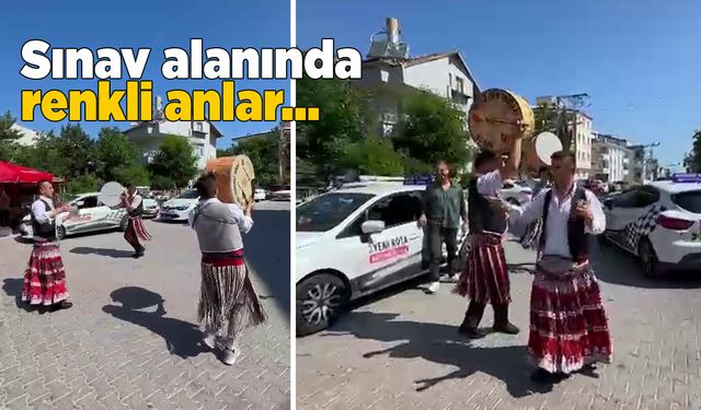 Ehliyeti aldı, davul zurnalı kutlama yaptı