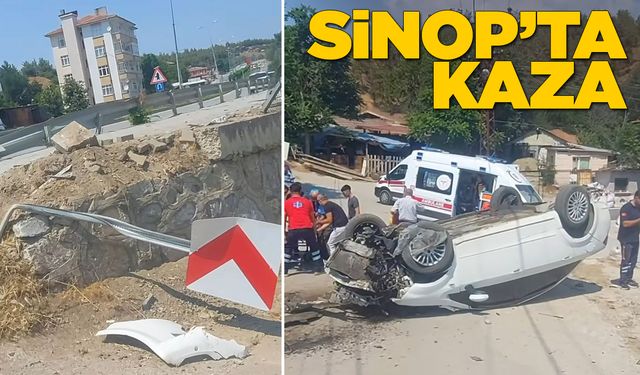 Virajı alamayan otomobil takla attı: Yaralılar var!
