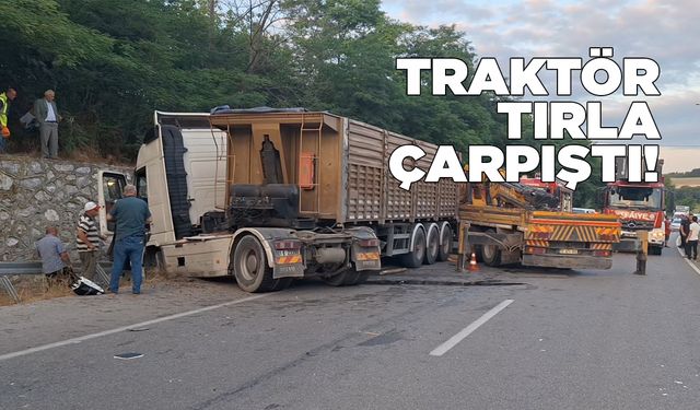 Sinop - Samsun yolunda tır ile traktör çarpıştı
