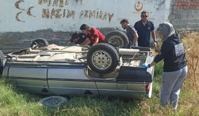 Otomobil takla attı, sürücü yaralandı