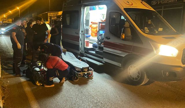 Devrilen motosikletin sürücüsü yaralandı